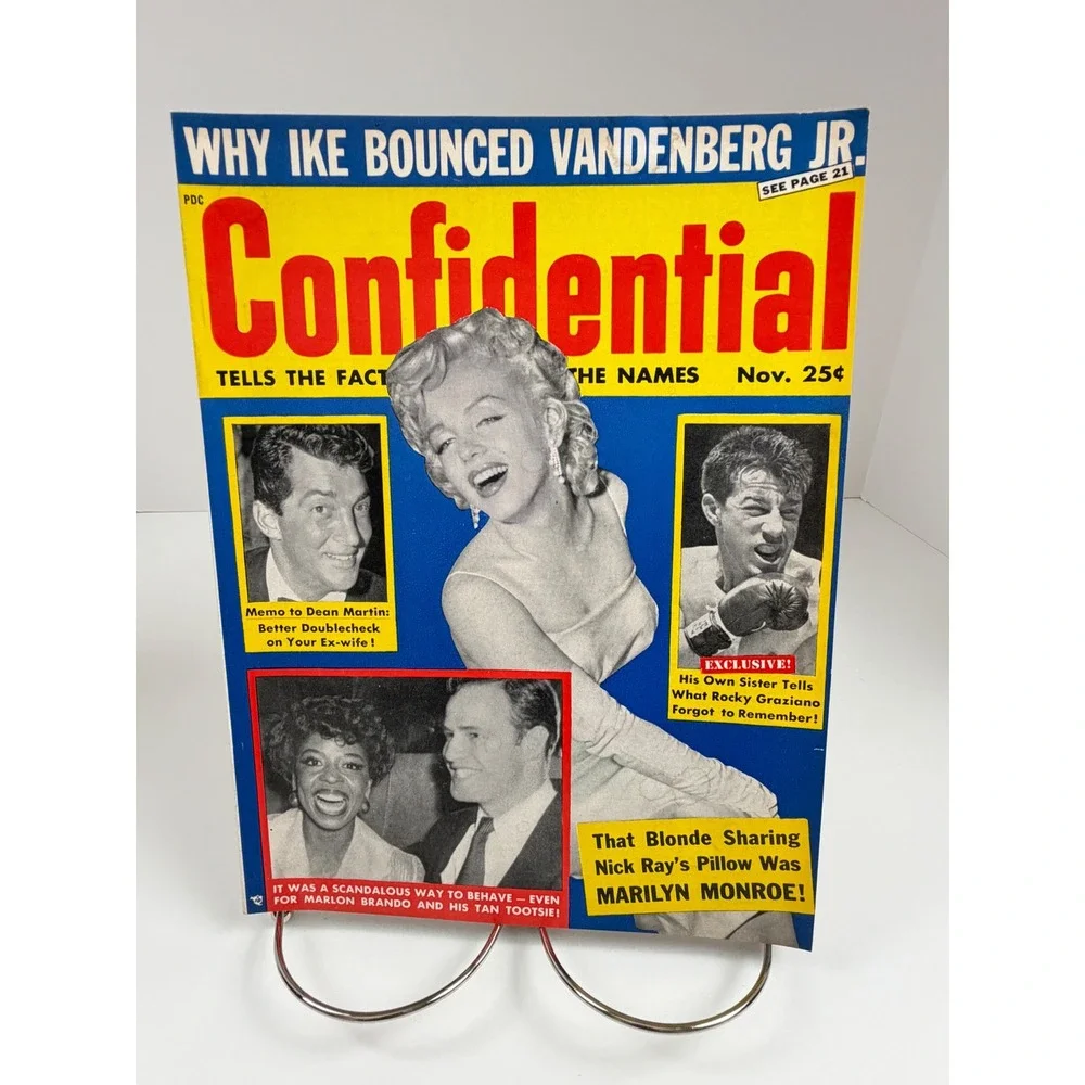 Vintage Confidential November 1956 Marilyn Monroe Dean Martin Hollywood Magazine